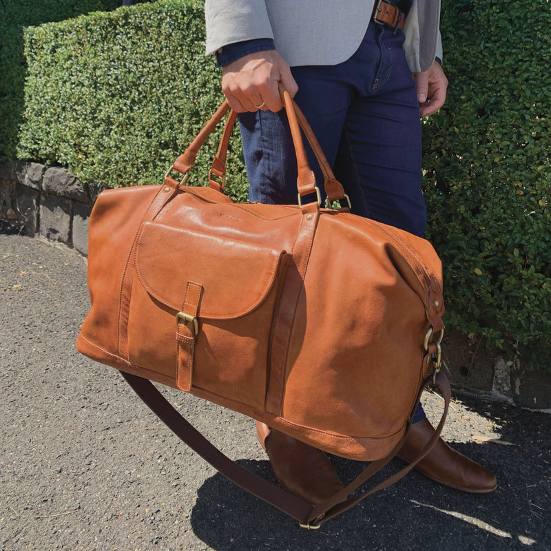 Pierre Cardin Rustic Leather Business/Overnight Bag