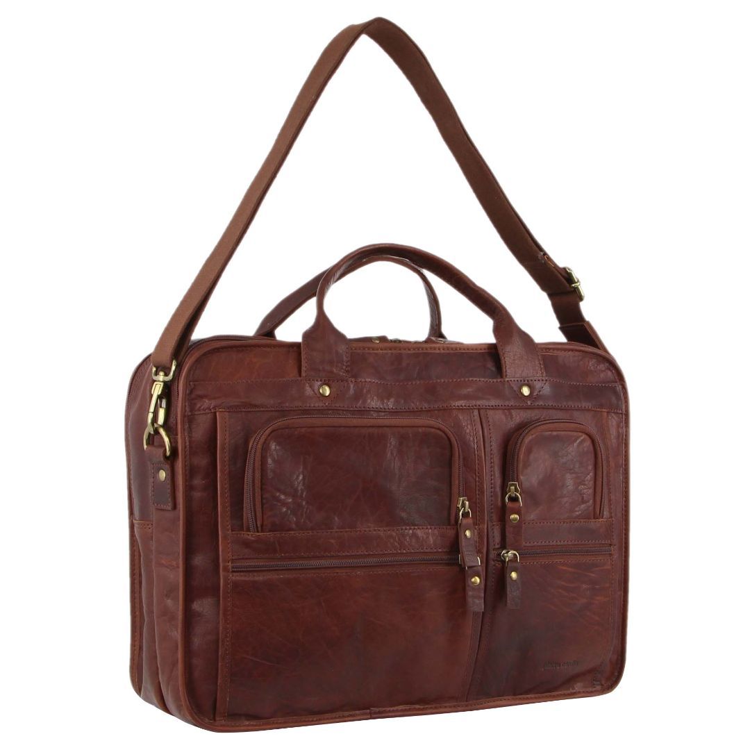 Pierre Cardin Rustic Leather Computer Bag