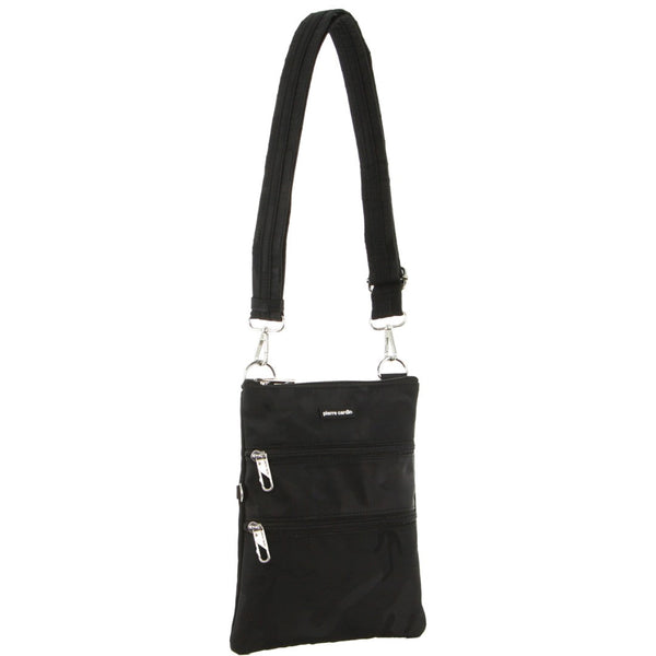 Pierre Cardin Anti-Theft Cross Body Bag in Black-Camouflage