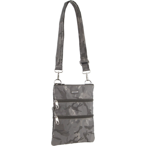Pierre Cardin Anti-Theft Cross Body Bag in Grey-Camouflage
