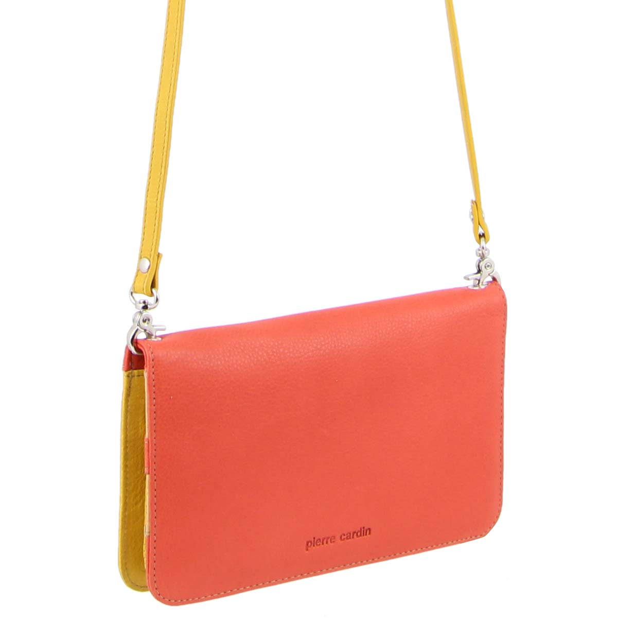 Pierre Cardin Multi-Colour Leather Wallet Bag/ Clutch in Orange