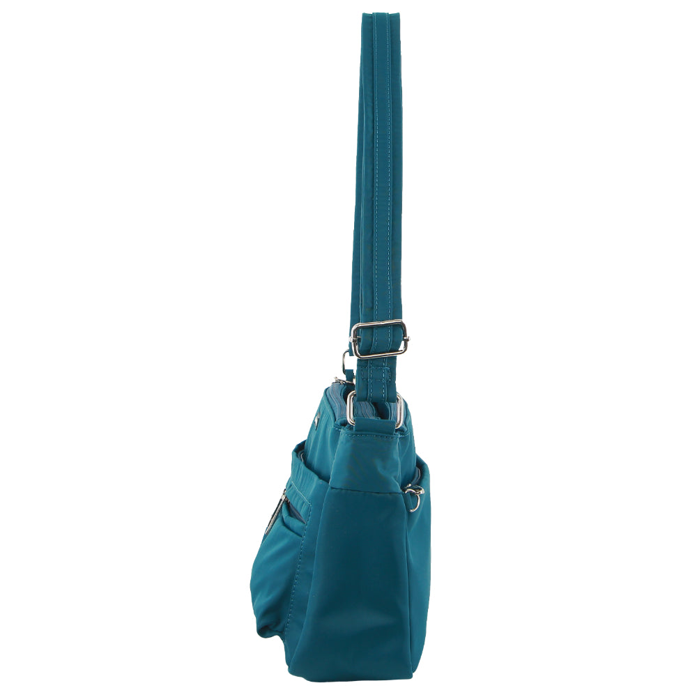Pierre Cardin  Nylon Anti-Theft Cross Body Bag in Turquoise