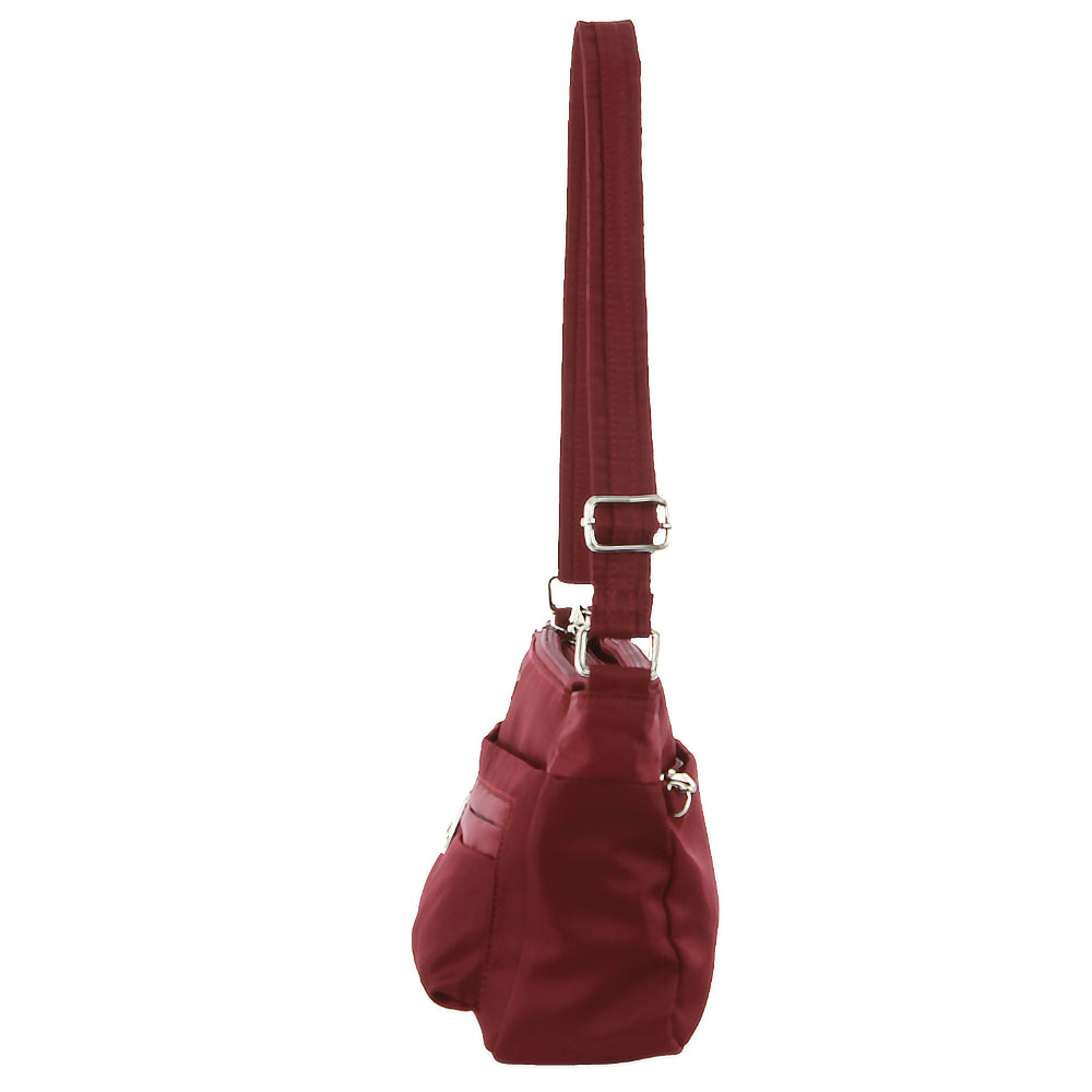 Pierre Cardin  Nylon Anti-Theft Cross Body Bag in Wine