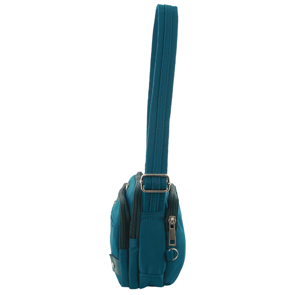 Pierre Cardin Nylon Anti-Theft Cross Body Bag in Turquoise