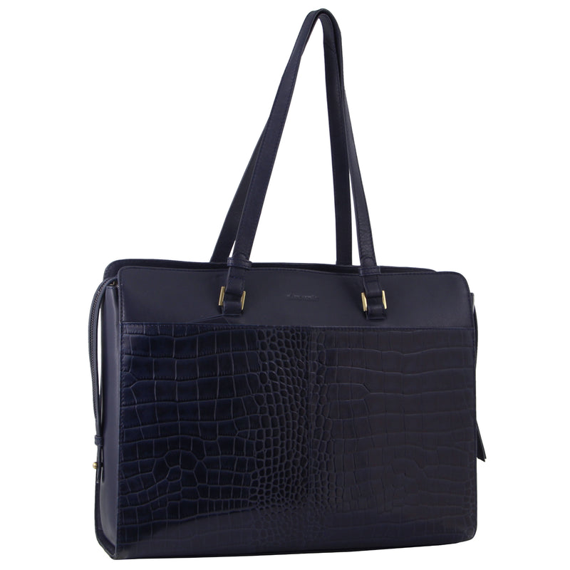Pierre Cardin Croc-Embossed Leather Business Computer Bag