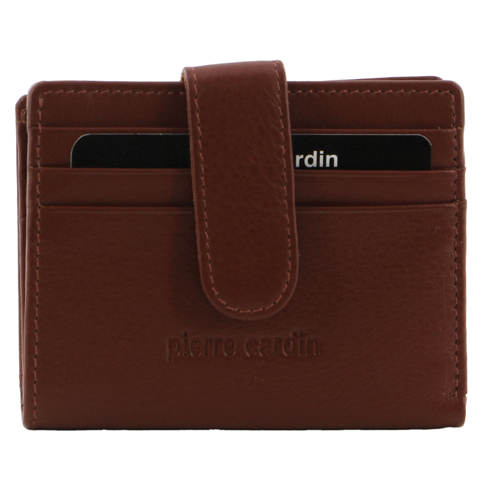 Pierre Cardin Men's Leather  Bi-Fold Card Holder/Wallet in Brown