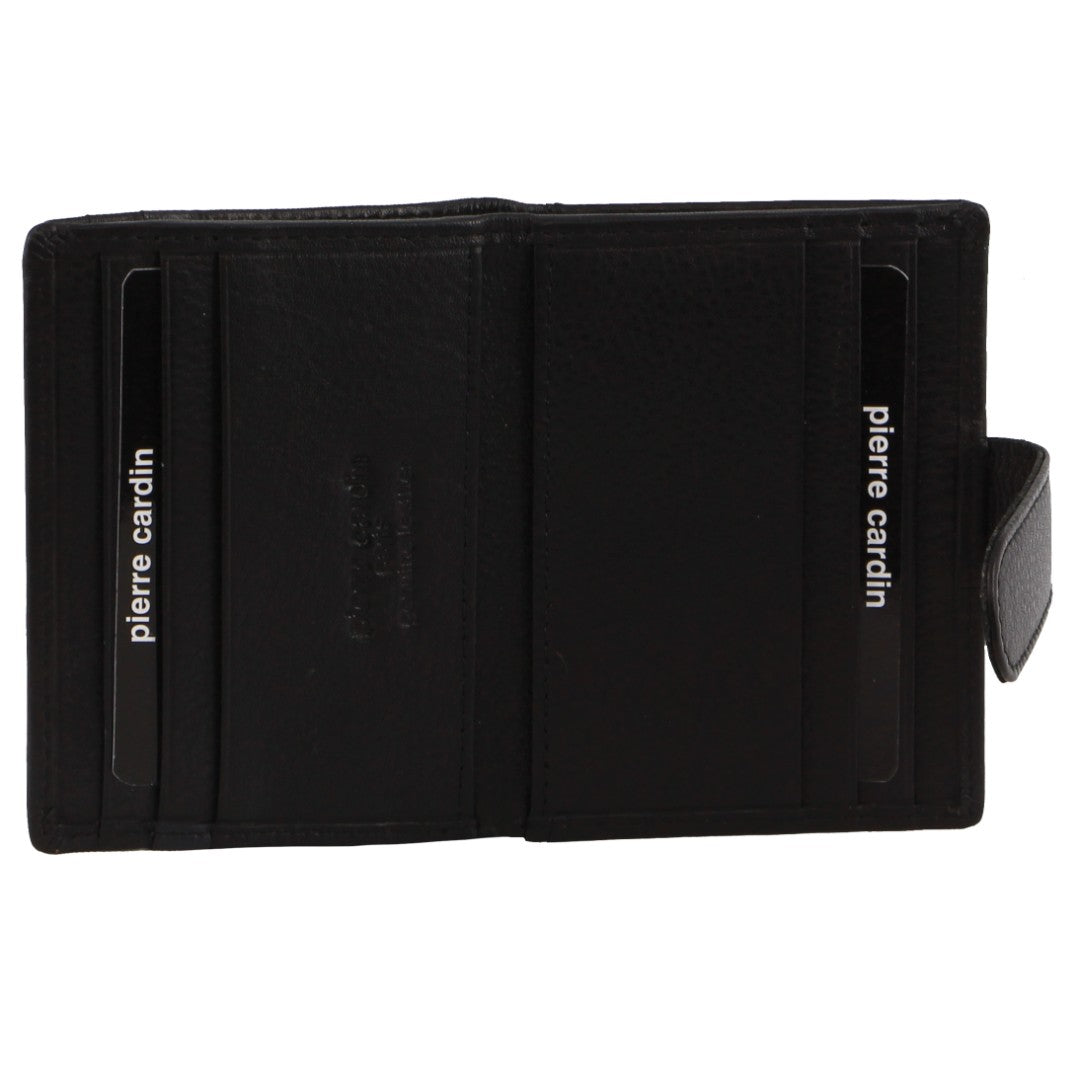Pierre Cardin Men's Leather  Bi-Fold Card Holder/Wallet in  Black