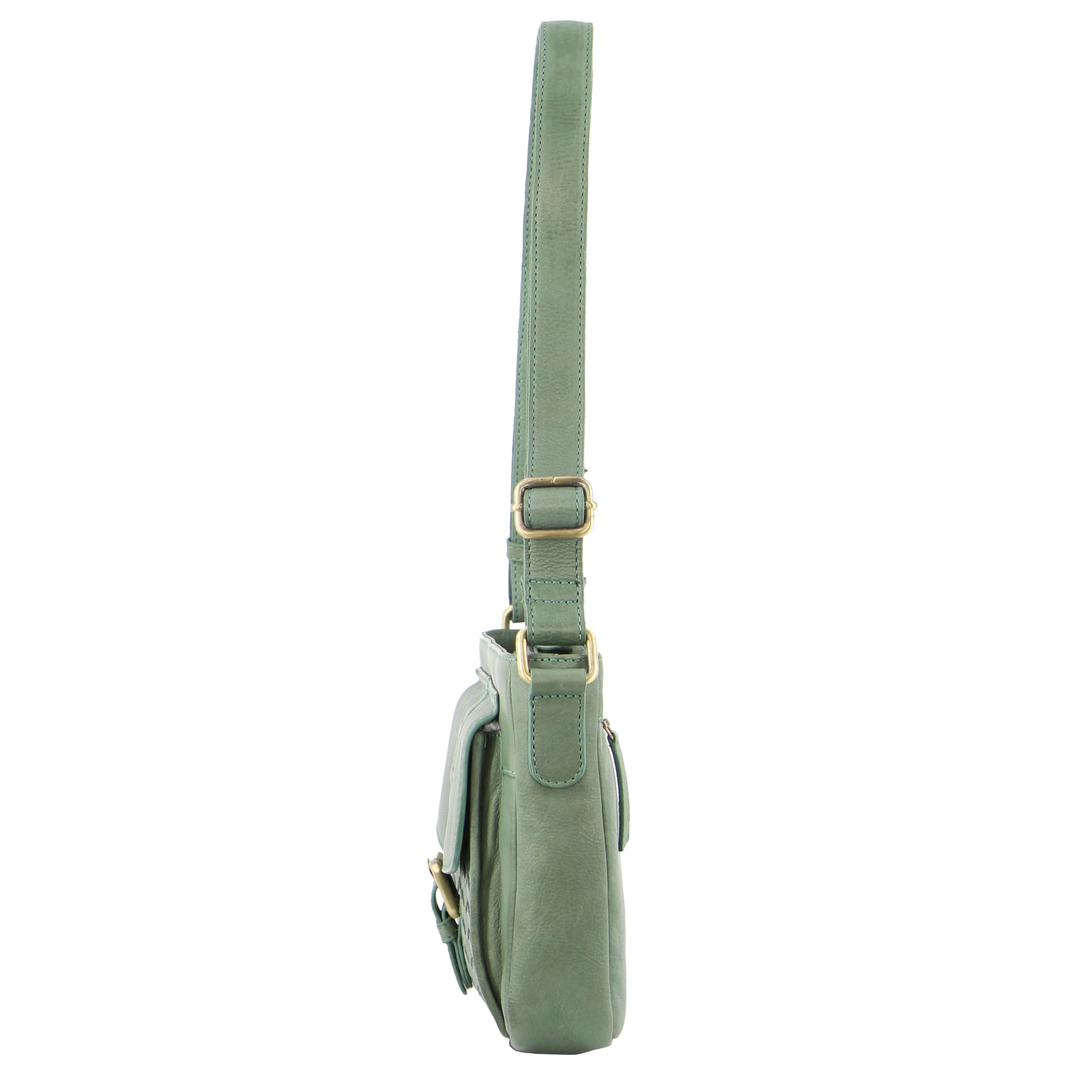 Pierre Cardin Woven Leather Ladies Crossbody Bag in Green