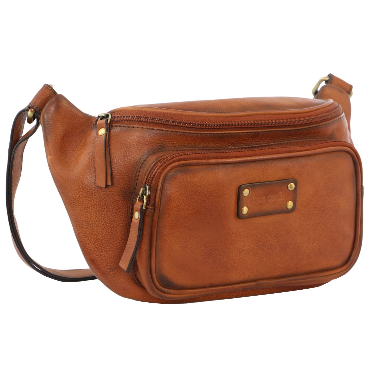 Pierre Cardin Burnished Leather Sling Bag