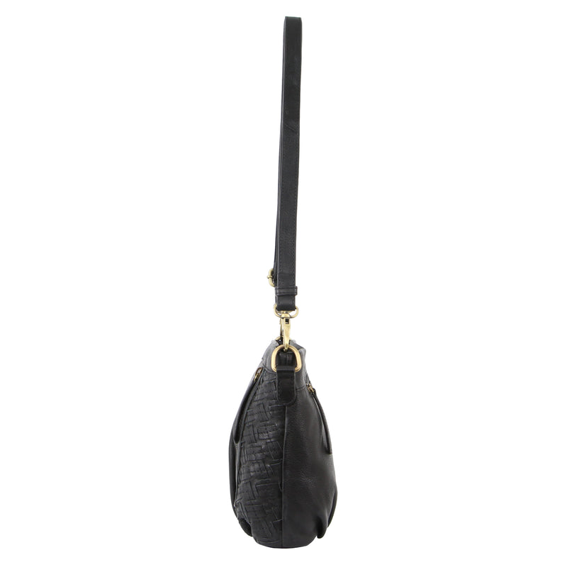 Pierre Cardin Woven Embossed Leather Crossbody Bag
