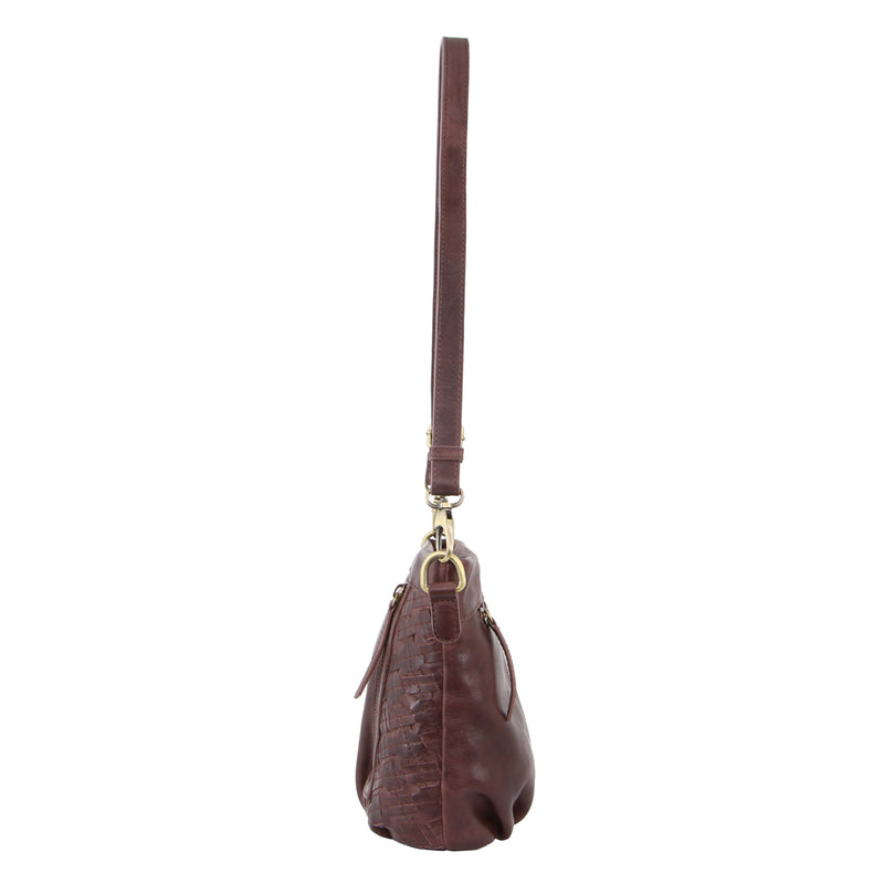 Pierre Cardin Woven Embossed Leather Crossbody Bag