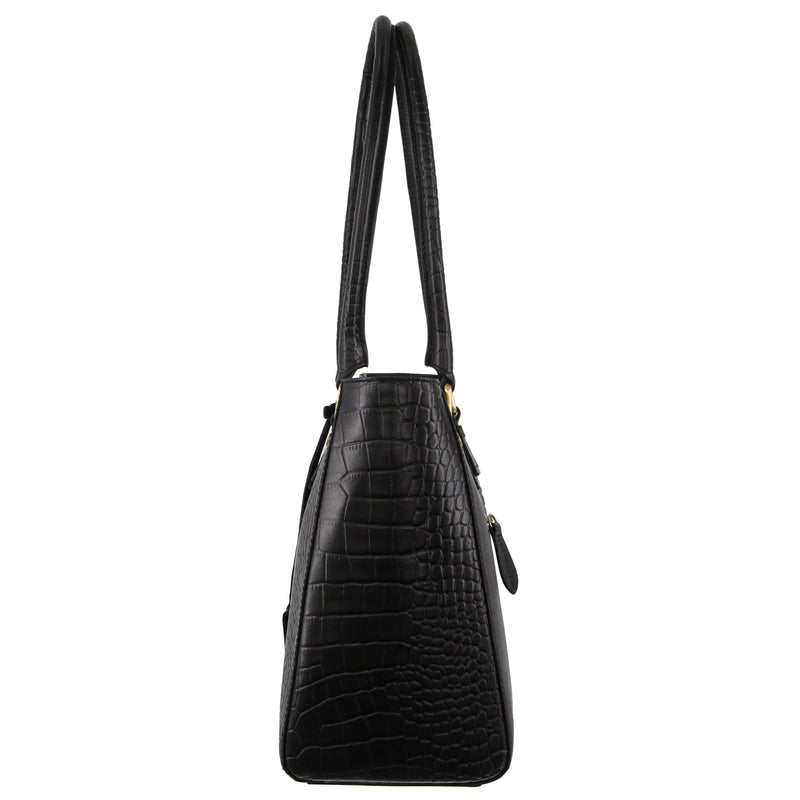 Pierre Cardin Croc-Embossed Leather Shoulder Bag