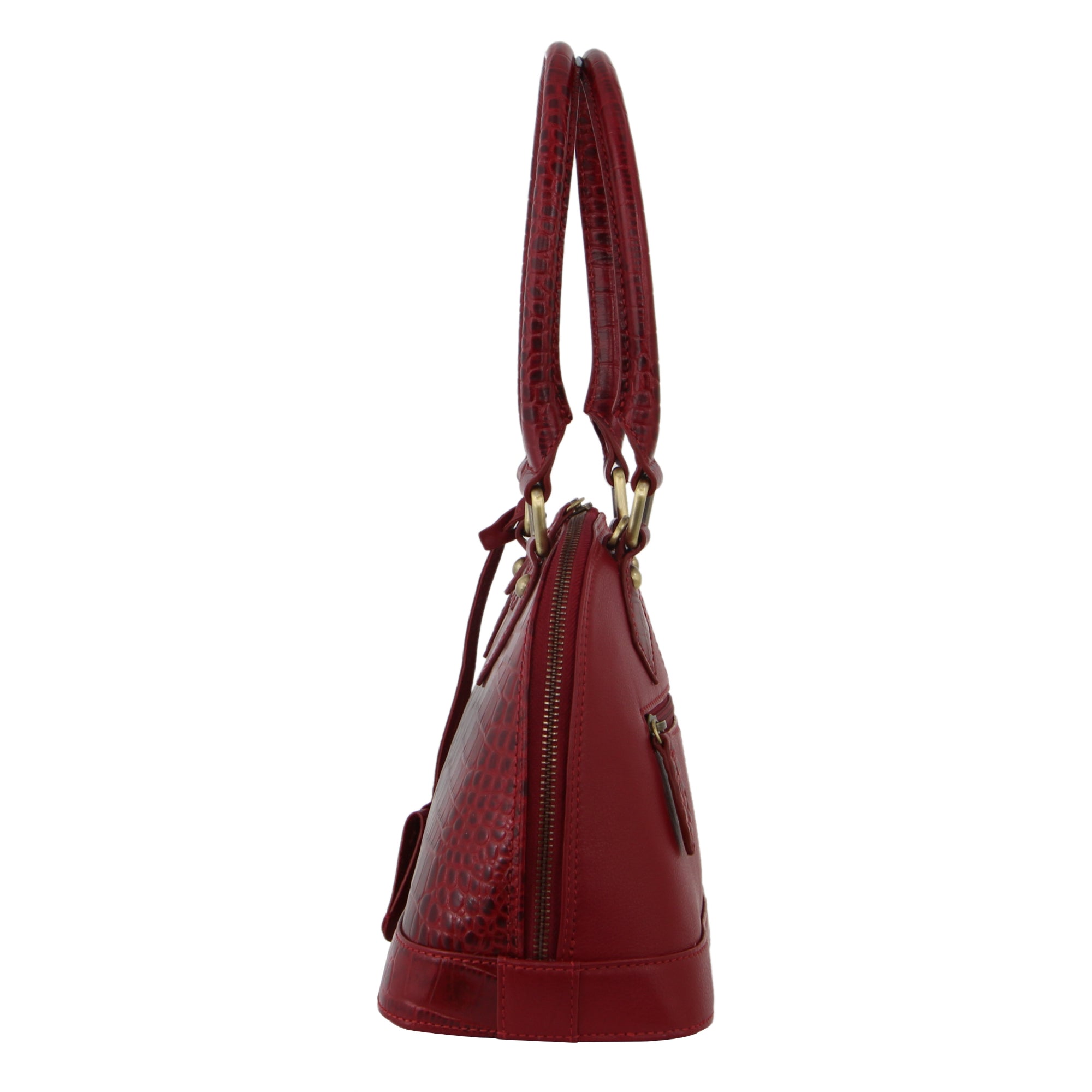 Pierre Cardin Croc-Embossed Leather Handbag in Red