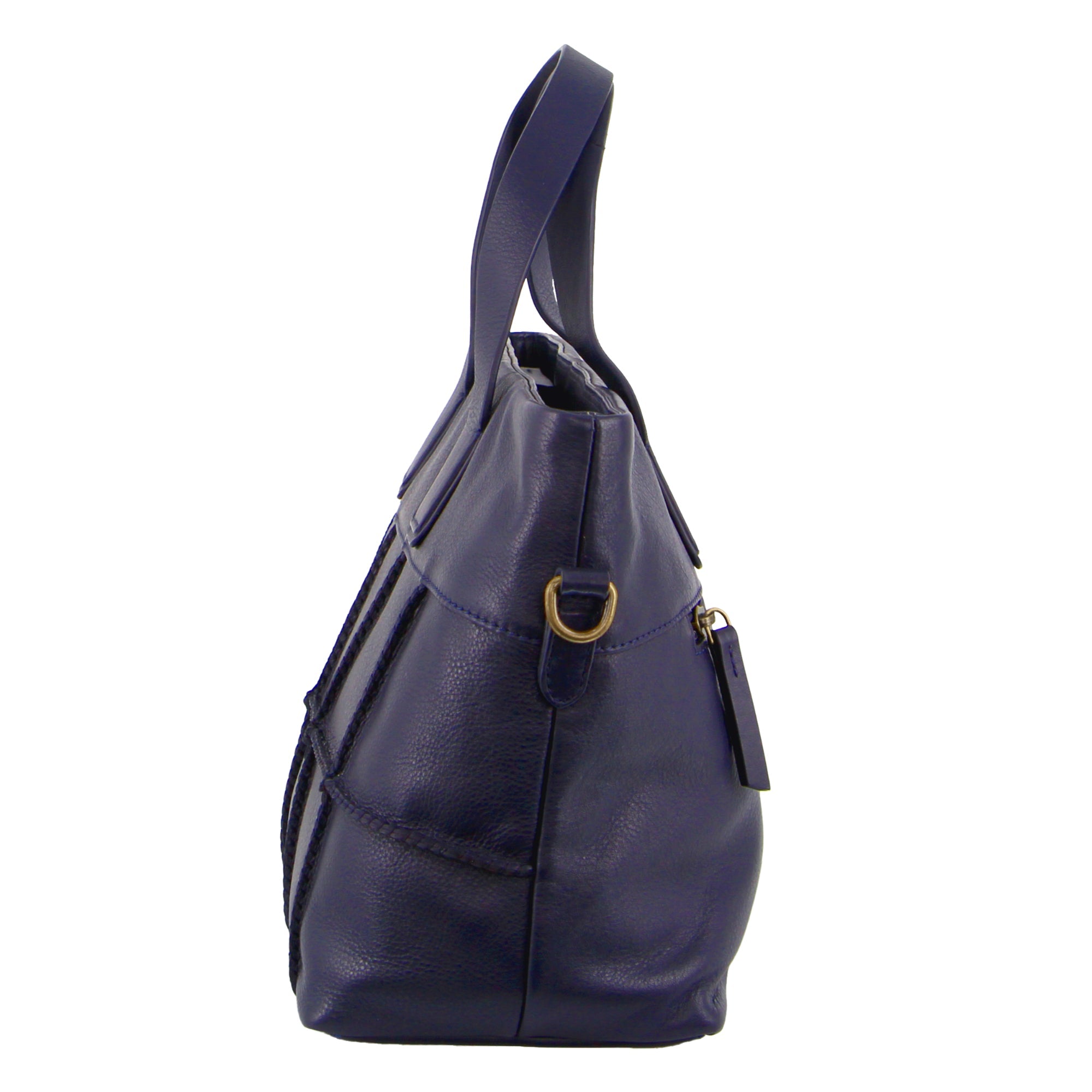 Pierre Cardin Ladies Leather Stitch-design Handbag in Navy