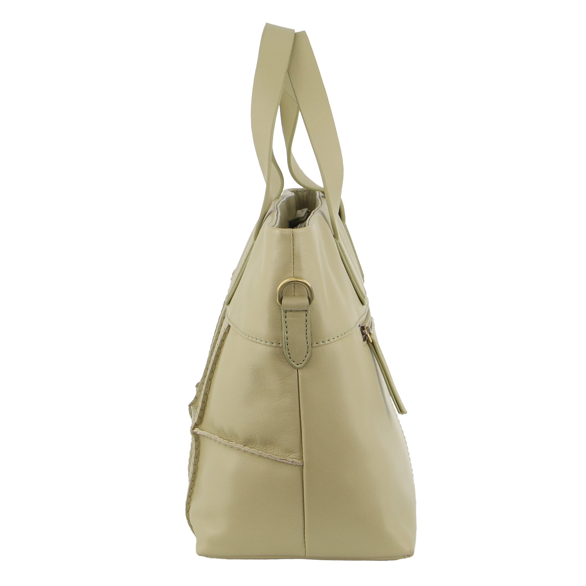 Pierre Cardin Ladies Leather Stitch-design Handbag in Sand