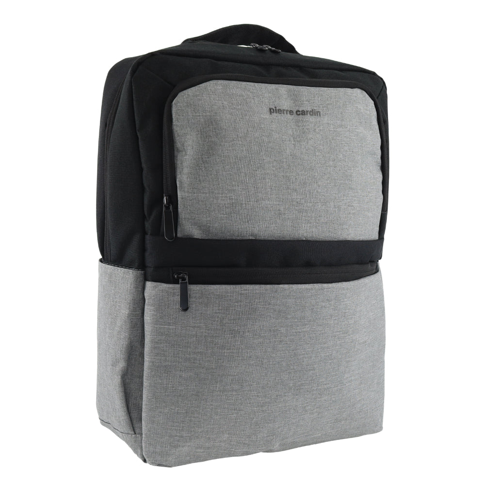 Pierre Cardin Nylon Travel & Business Backpack with Built-in USB Port in Grey