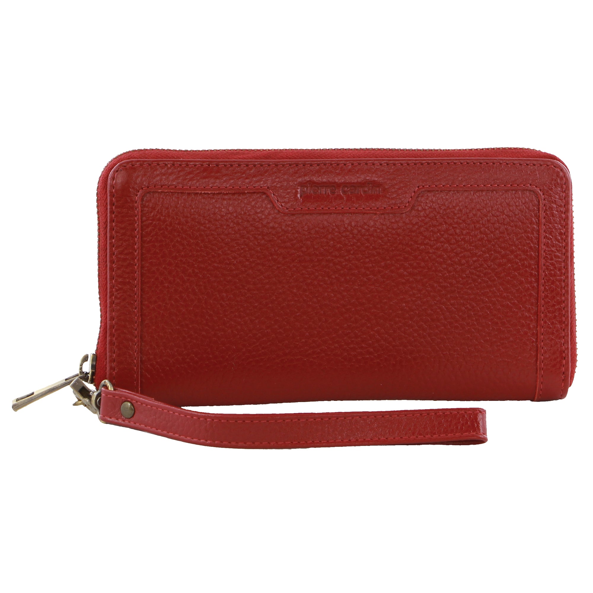 Pierre Cardin Women's Leather Zip Around Wallet w/ Wristlet in Red