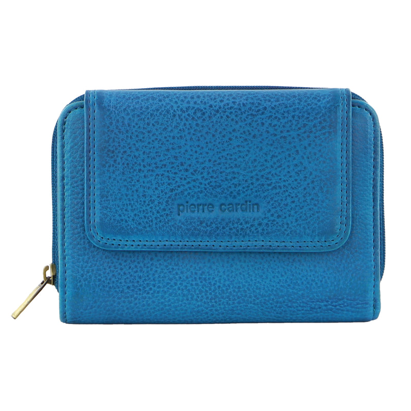 Pierre Cardin Women's Leather Compact Bi-Fold Tab Wallet