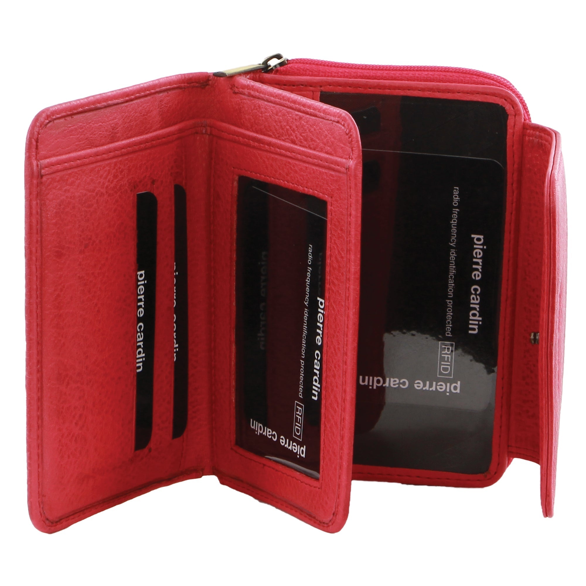 Pierre Cardin Women's Leather Compact Bi-Fold Tab Wallet in Pink