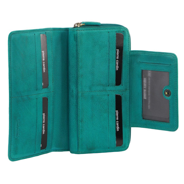 Pierre Cardin Women's Leather Bi-Fold Tab Wallet