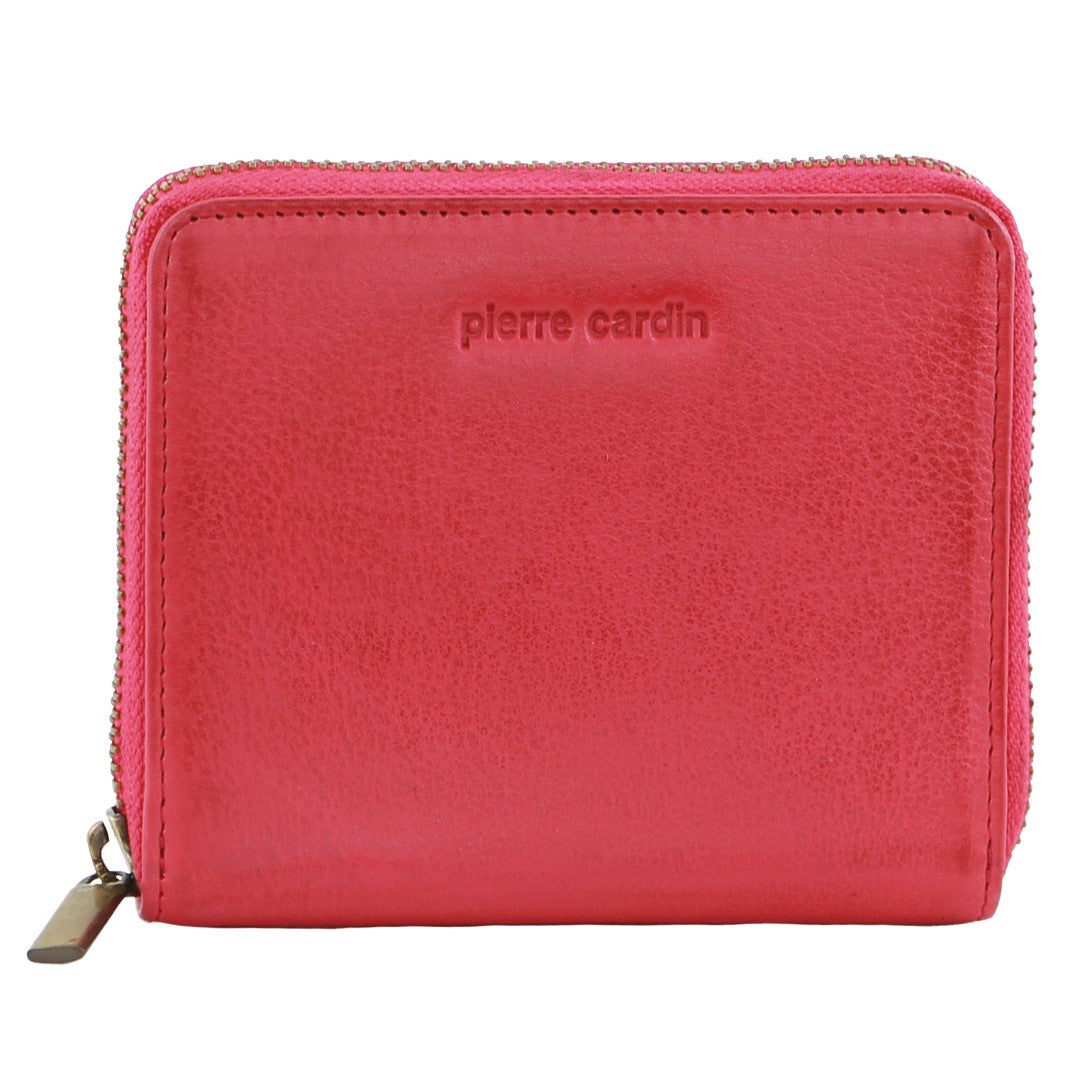 Pierre Cardin Women's Leather Zip Around Wallet in Pink