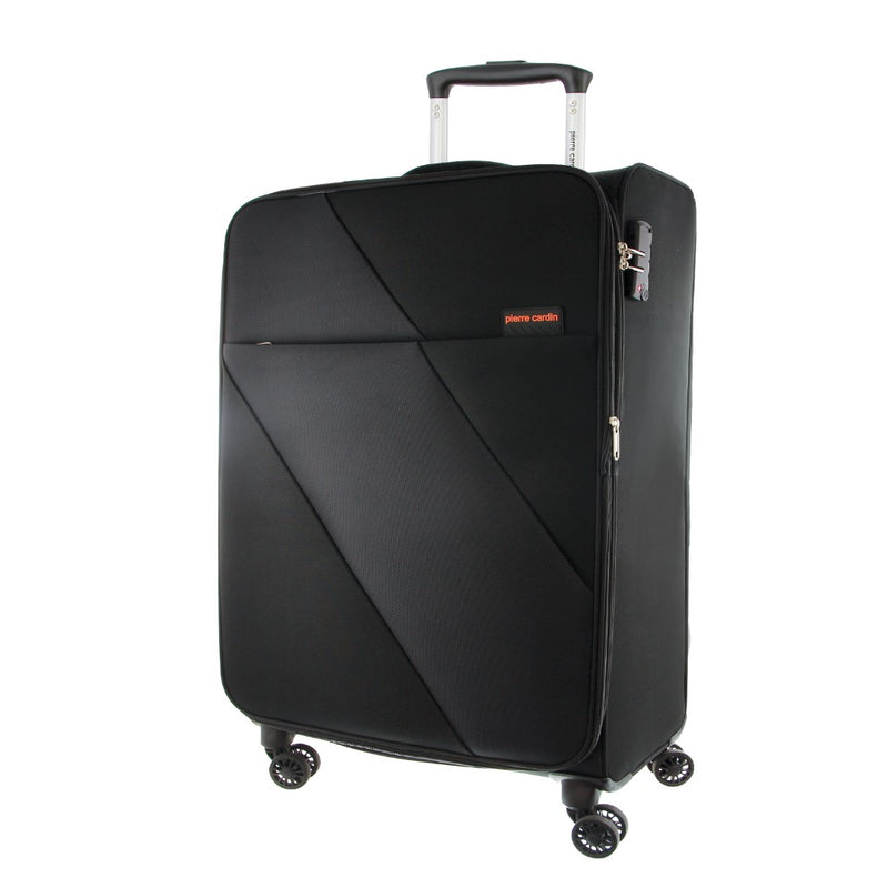 Pierre Cardin 55cm CABIN Soft-Shell Suitcase in Black (PC 3645C BLK)