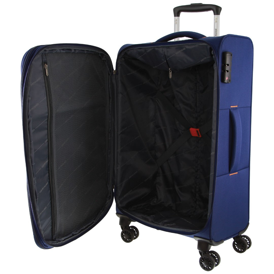 Pierre Cardin 68cm MEDIUM Soft-Shell Suitcase in Navy