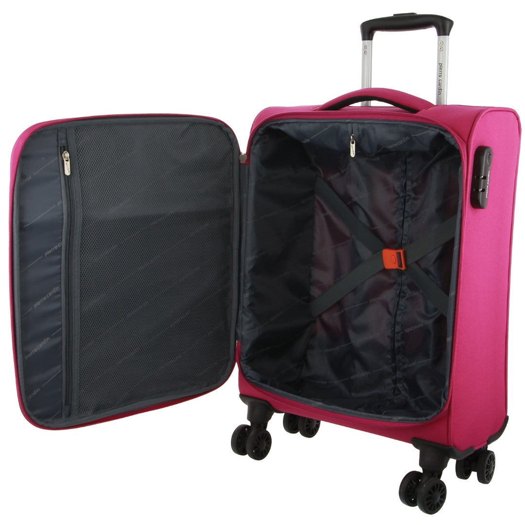 Pierre Cardin 55cm CABIN Soft-Shell Suitcase in Pink