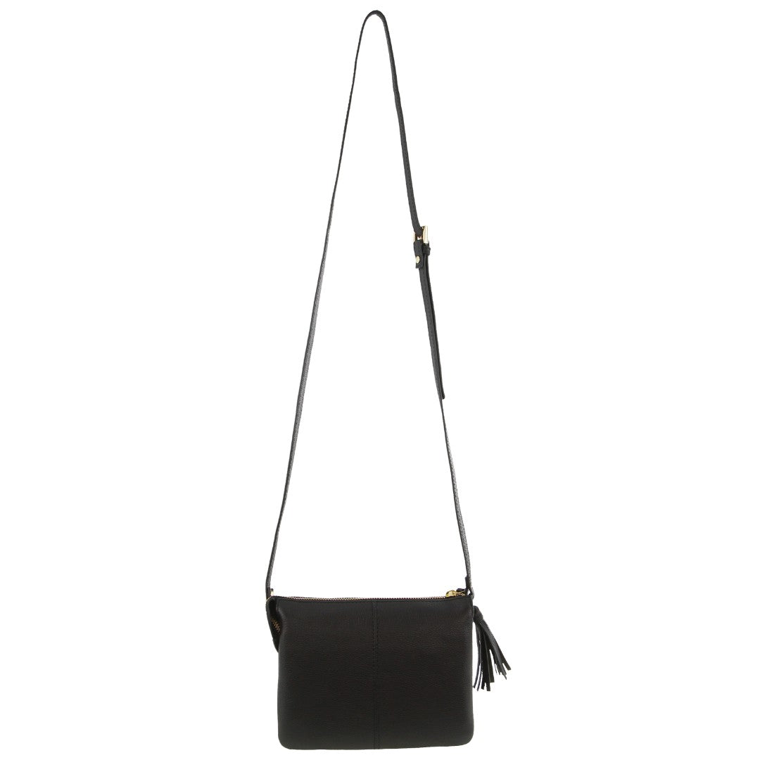 Pierre Cardin Leather Tassel Crossbody Bag