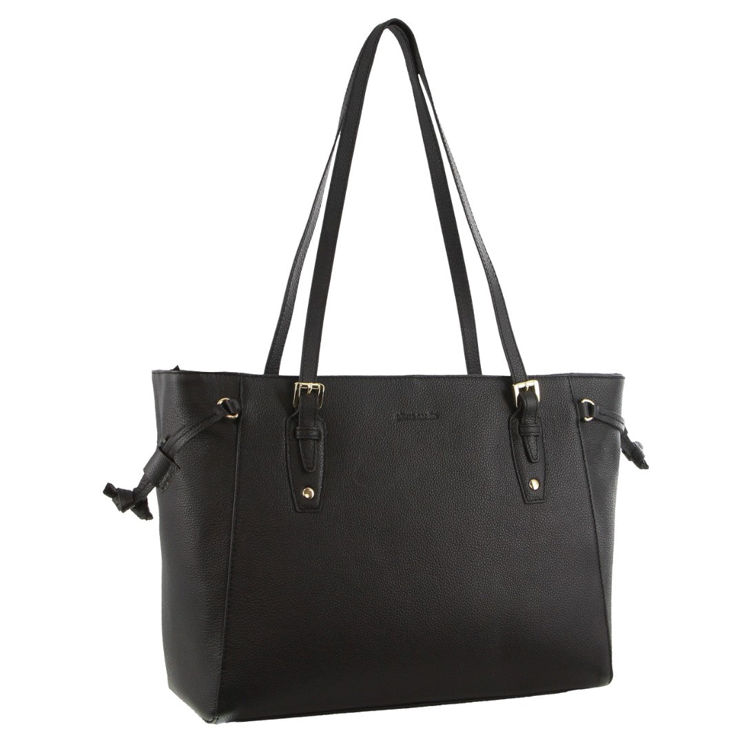 Pierre Cardin Leather Tote Bag in Black
