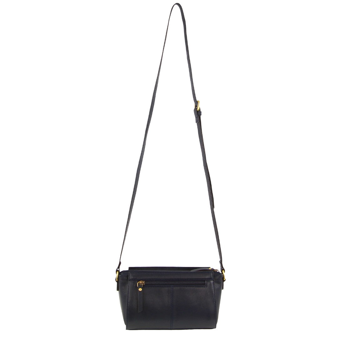 Pierre Cardin Leather Pleated Design Crossbody Bag in Black