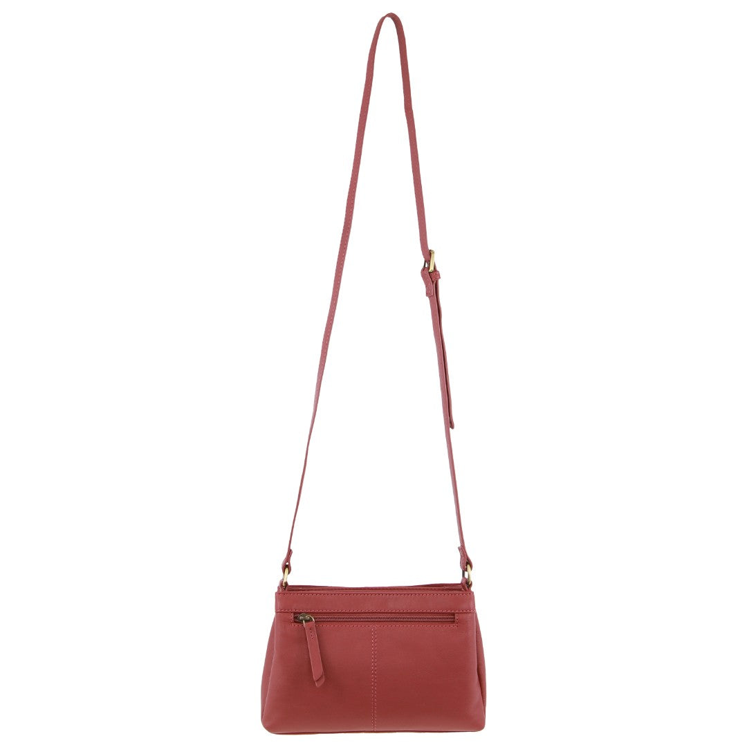 Pierre Cardin Leather Pleated Design Crossbody Bag in Apricot