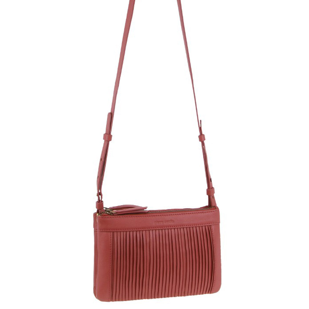 Pierre Cardin Leather Pleated Design Crossbody Bag