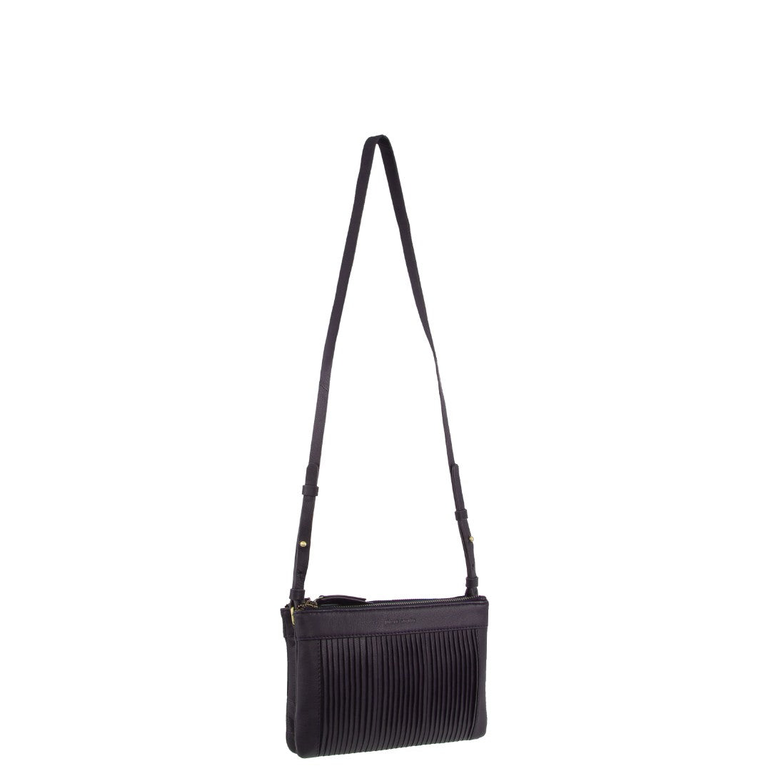 Pierre Cardin Leather Pleated Design Crossbody Bag