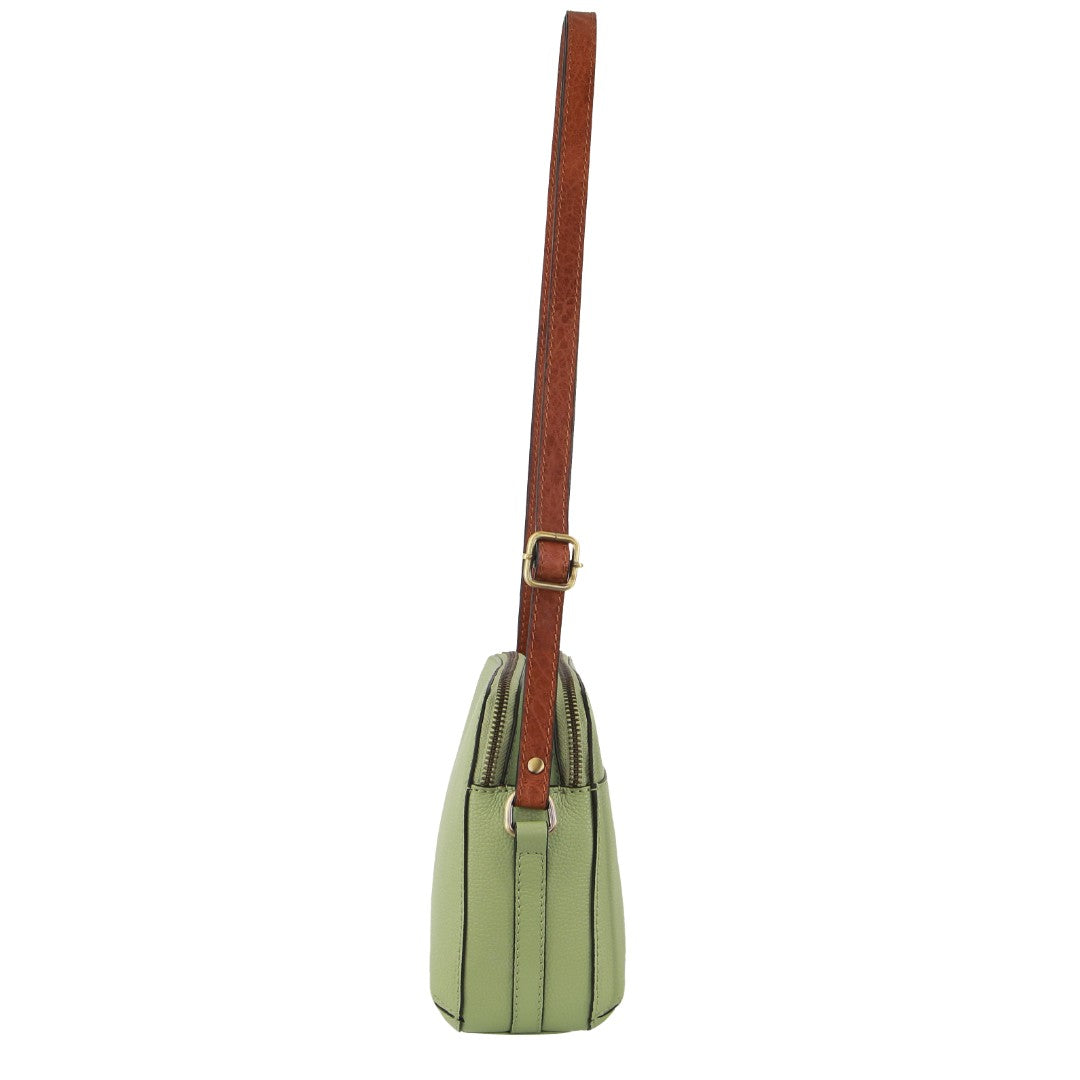 Pierre Cardin Leather Classic Crossbody Bag in Jade