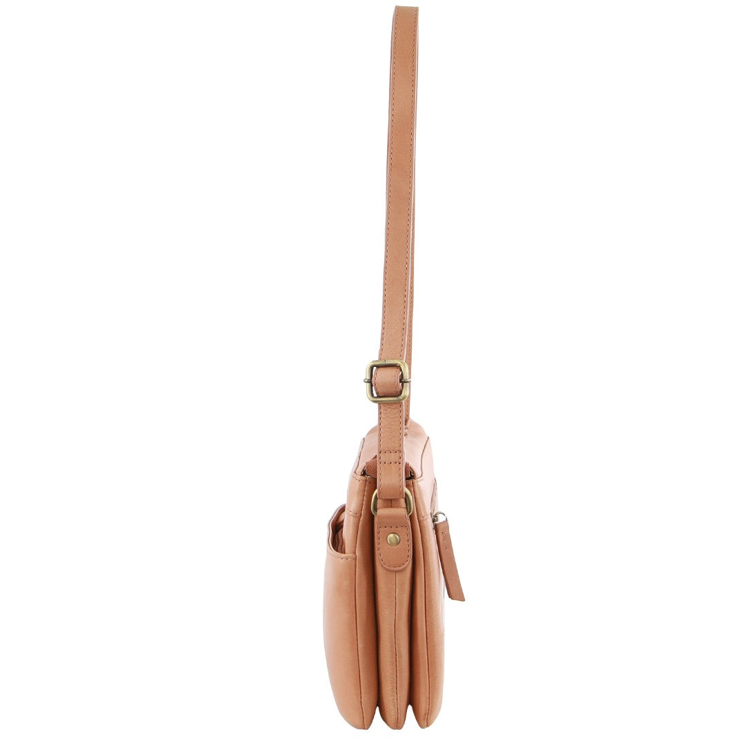 Pierre Cardin Leather Crossbody Bag in Tan