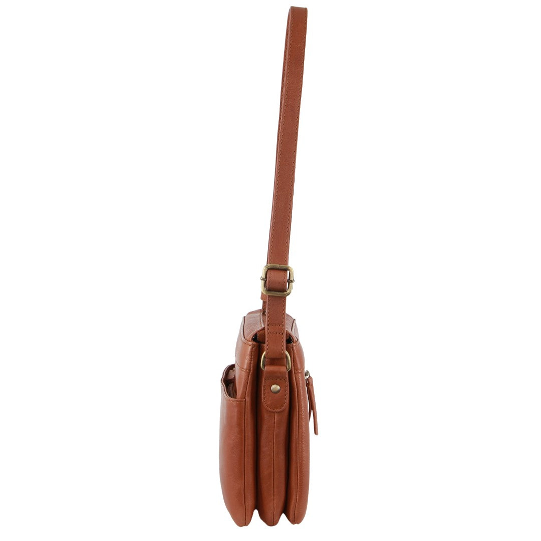 Pierre Cardin Leather Crossbody Bag in Apricot