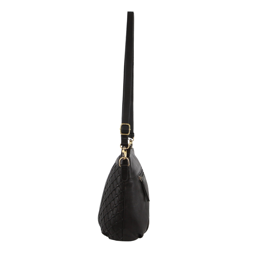 Pierre Cardin Leather Embossed Crossbody Bag in Black