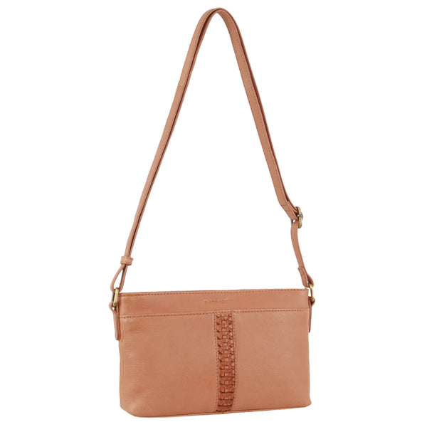 Pierre Cardin Leather Woven Design Crossbody Bag