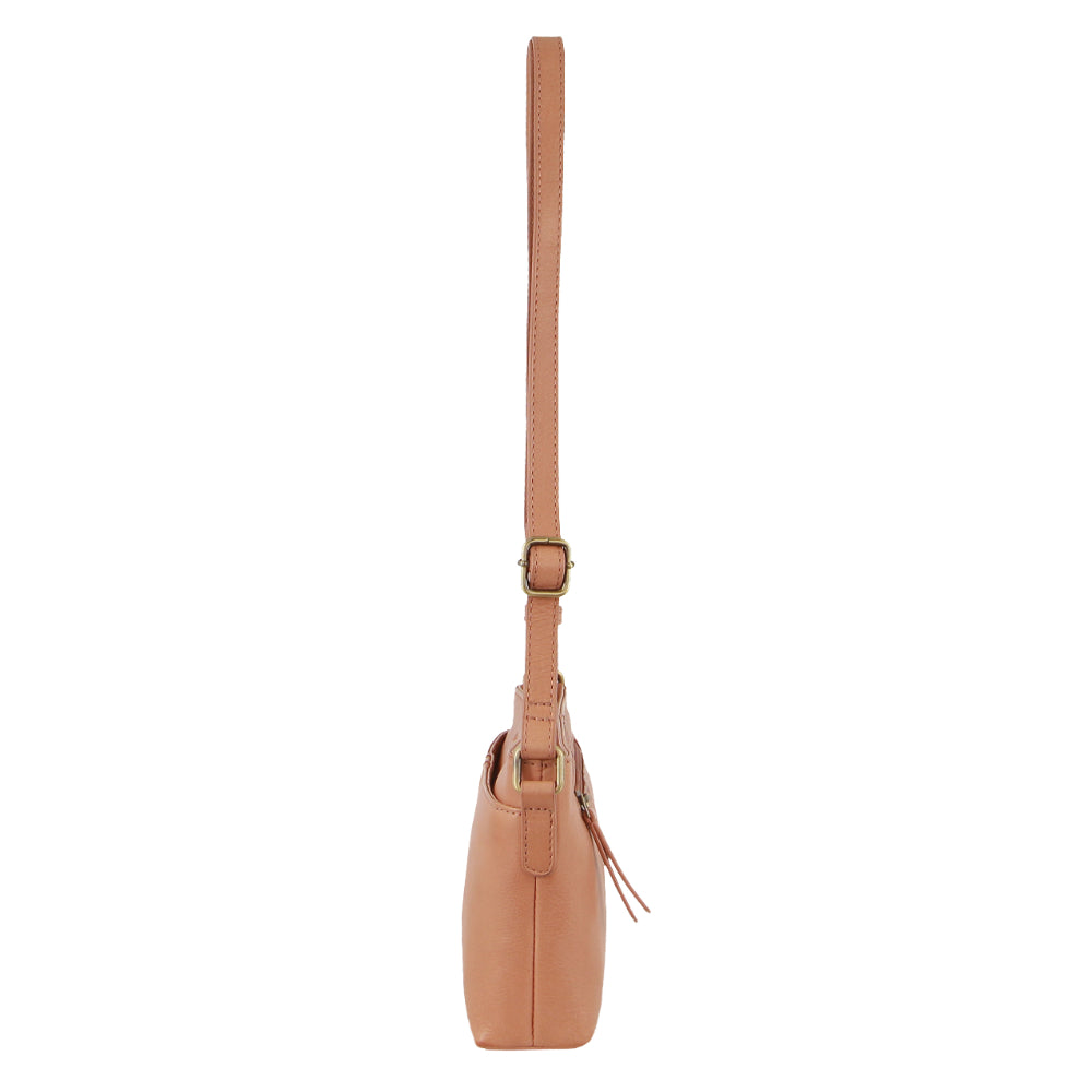 Pierre Cardin Leather Woven Design Crossbody Bag in Leaf