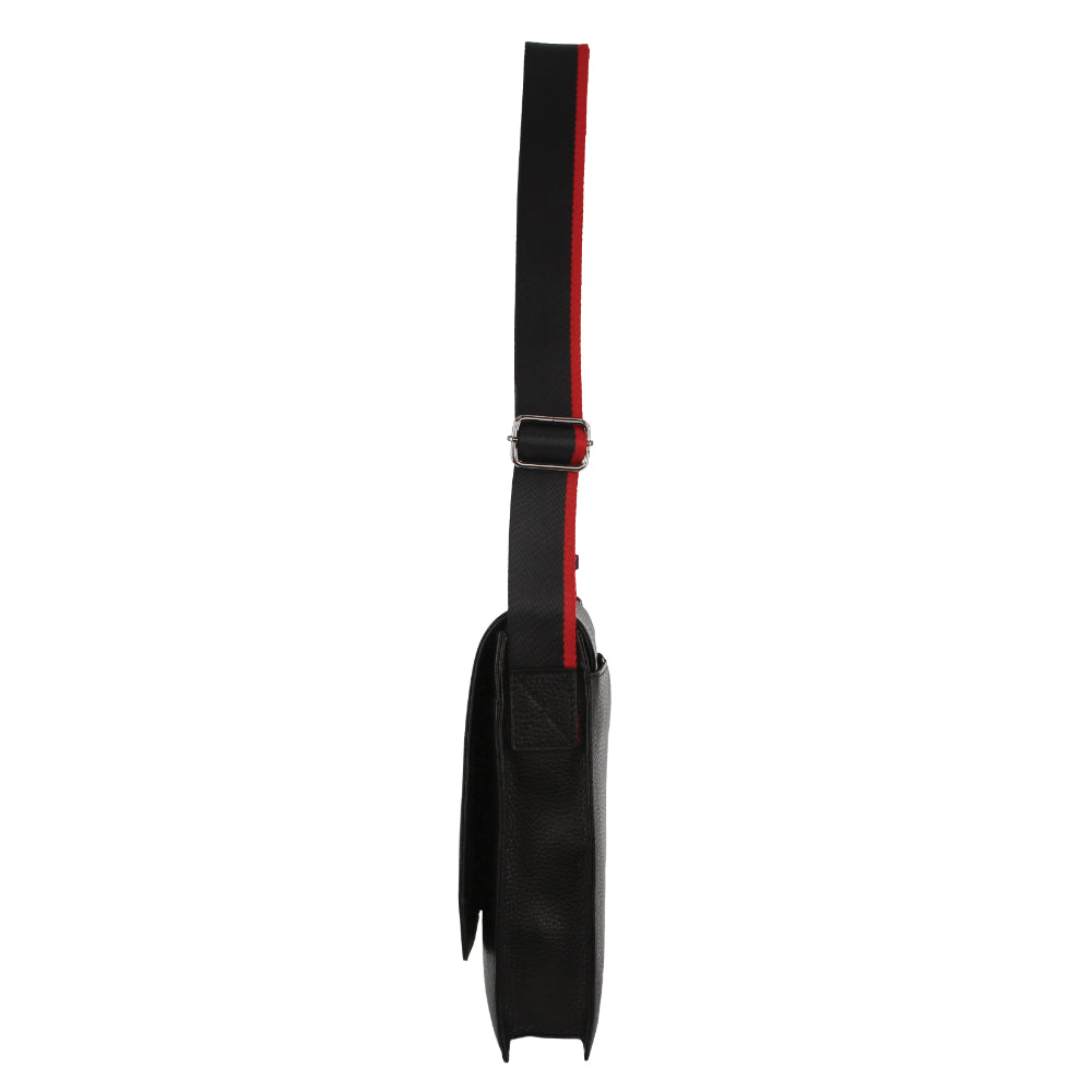 Pierre Cardin Leather Flap-over Cross-Body Bag in Black