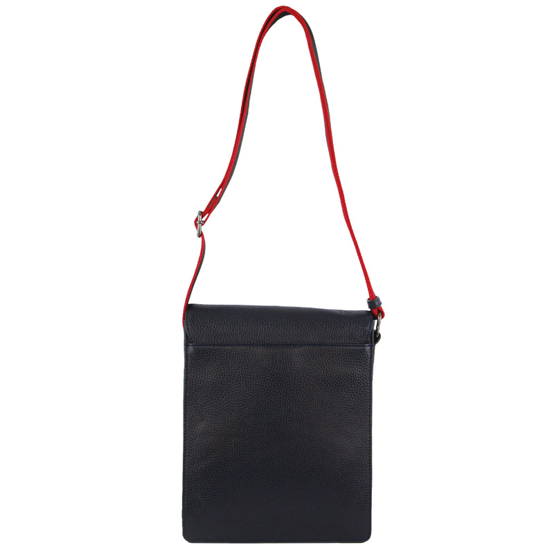 Leather Flap-over Cross-Body Bag