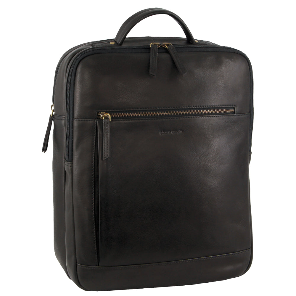 Pierre Cardin Leather Business/Laptop Backpack