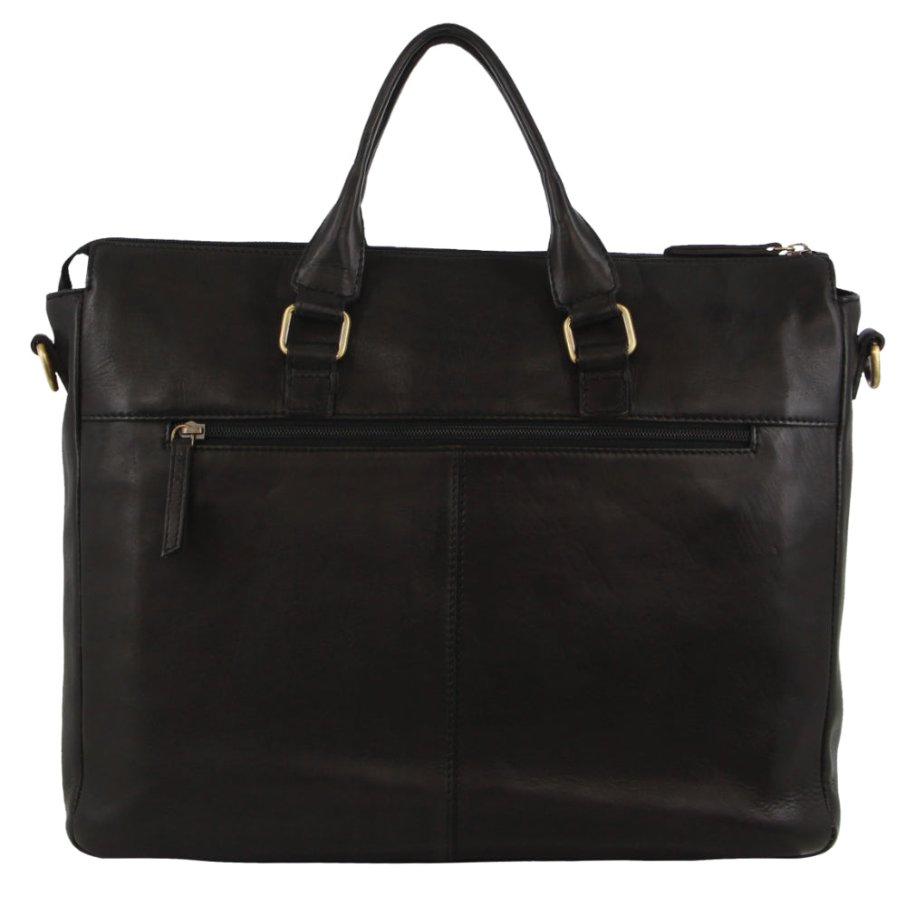 Pierre Cardin Men's Italian Leather Business Briefcase/Messenger Bag