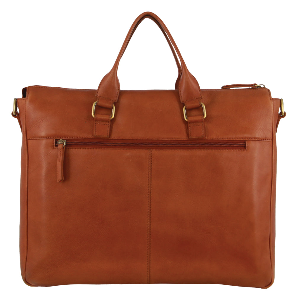 Pierre Cardin Men's Italian Leather Business Briefcase/Messenger Bag