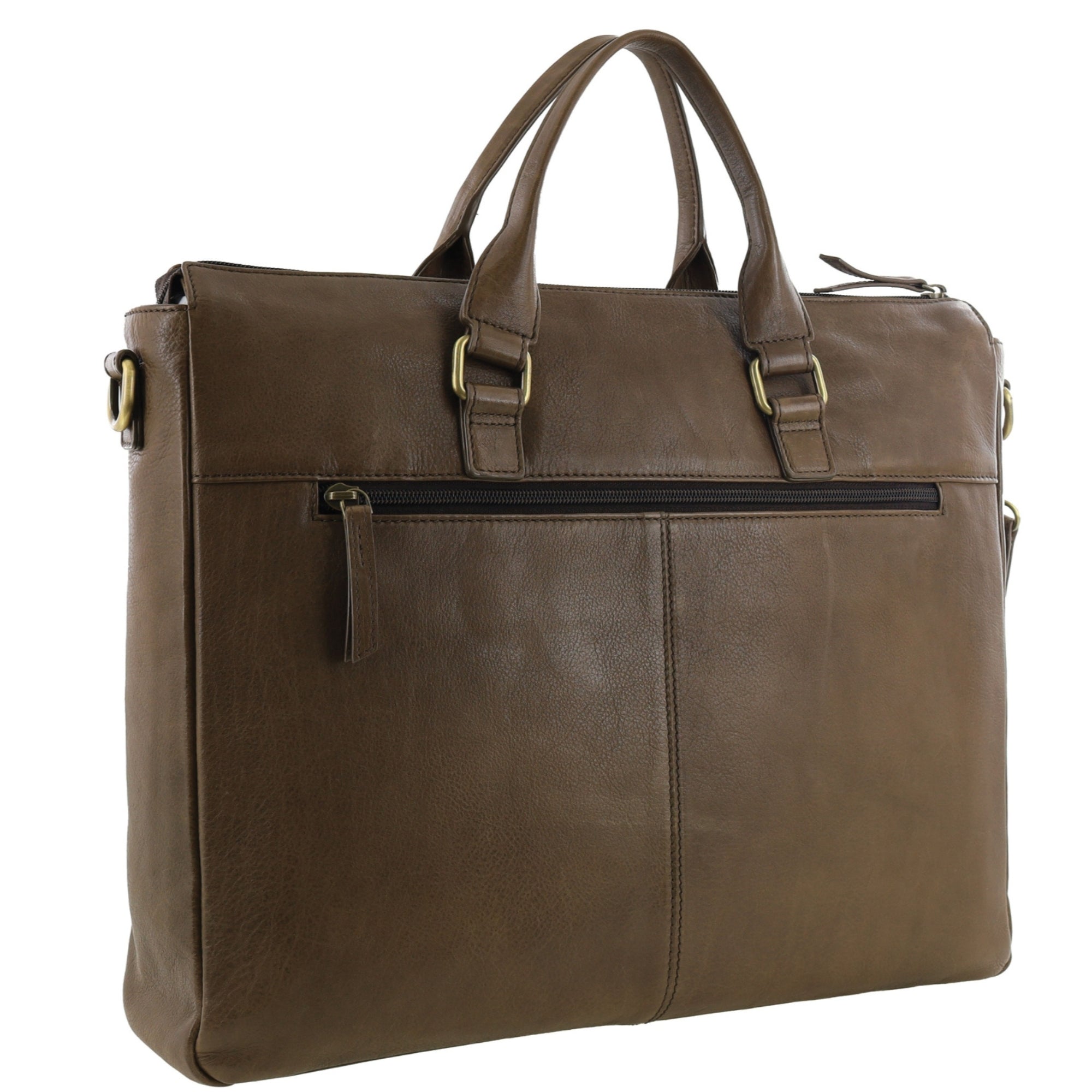 Pierre Cardin Men's Italian Leather Business Briefcase/Messenger Bag