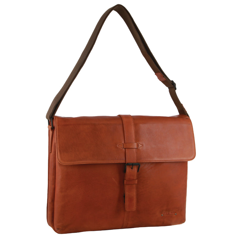 Leather Flap-over Computer Bag