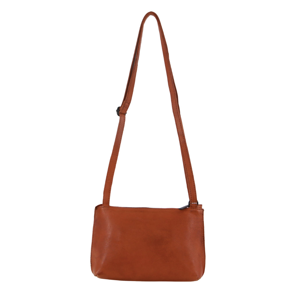 Pierre Cardin Leather Trendy Cross-Body Bag in Cognac