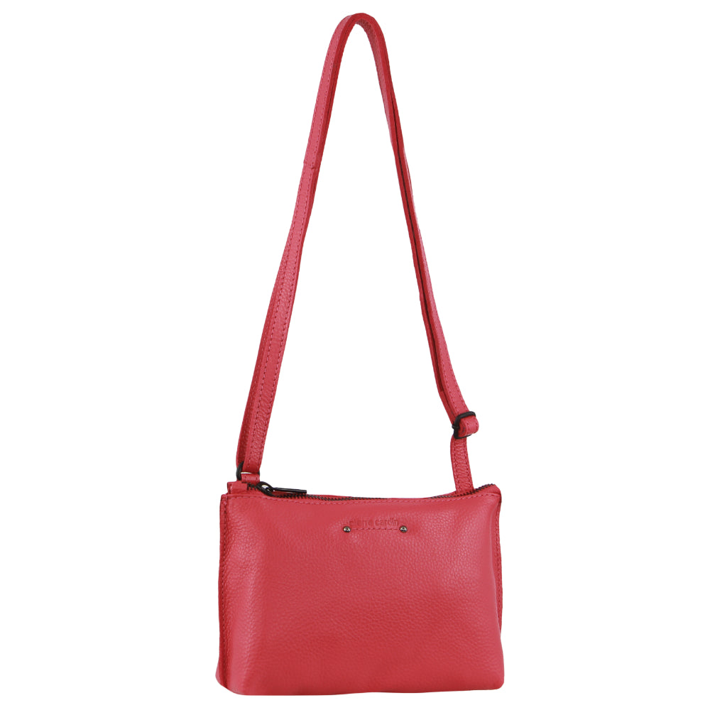 Pierre Cardin Leather Trendy Cross-Body Bag in Pink