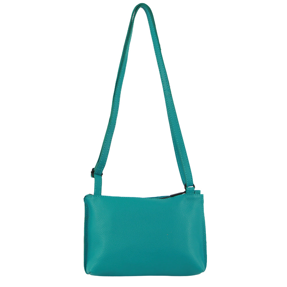 Pierre Cardin Leather Trendy Cross-Body Bag in Turquoise